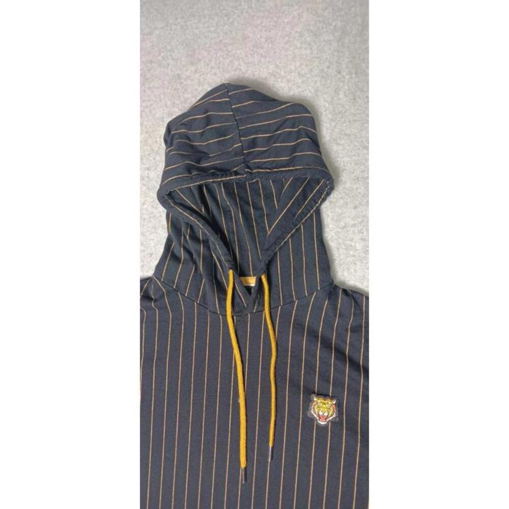 Denim & Flowers Ricky Singh Pullover Hoodie Mens Large Black And Gold Stripes... - Picture 3 of 10